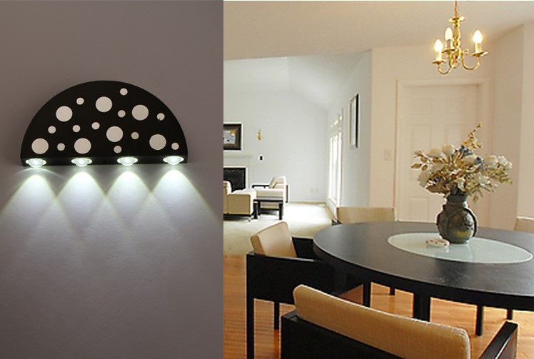 4w semicircle modern led wall light with 4 lights fixtures for home lighting wall sconce,arandela lamparas de pared