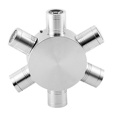 6w aluminum modern led wall lamp lights with scattering 6 directions ray arandela wall sconce