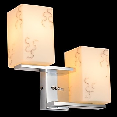 artistic stainless modern led wall lamp light with 2 lights for bathroom home lighting,wall sconces