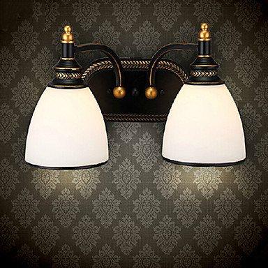 graceful iron vintage led wall lamp light with 2 lights for home lighting , led wall sconce arandelas