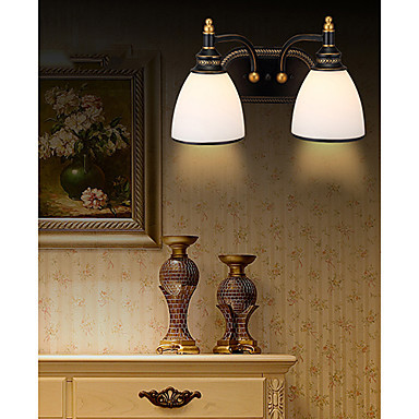 graceful iron vintage led wall lamp light with 2 lights for home lighting , led wall sconce arandelas