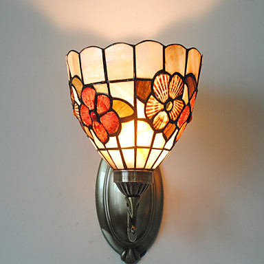 in tiffany style floral patterned led wall lamp lights with 1light for home indoor lighting, wall sconce