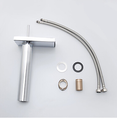 bathroom basin tap tall faucet waterfall mixer single handle chrome finish sink faucet in the bathroom
