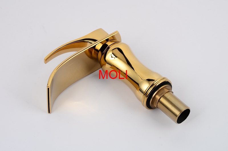 vessel sink faucets copper sink mixer gold finish faucets for bathroom waterfall basin tap