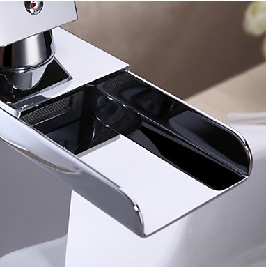 waterfall bathroom basin faucet square brass sink water mixer tap in the bathroom