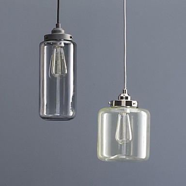 60w edison loft style industrial pendant light lamp with 2 lights and glass bottle shade for dinning room