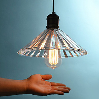60w edison loft style vintage industrial pendant lights lamp with with glass umbrella feature shade
