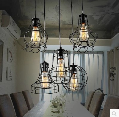 60w industrial vintage pendant lamp light fixtures for dinning living room in american country retro loft style