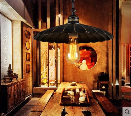 60w loft edison vintage pendant light fixtures industrial lamp with black lampshade,pendentes luz