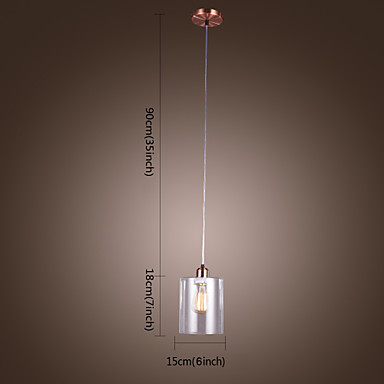 60w modern edison pendant lights lamp with 1 light for dinning room lighting with glass shade lustre