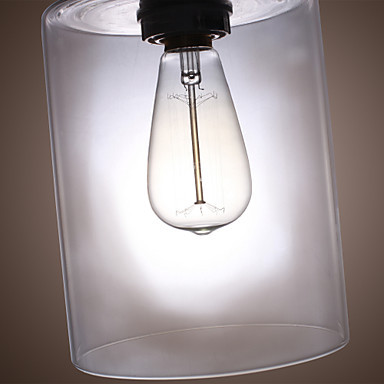 60w modern edison pendant lights lamp with 1 light for dinning room lighting with glass shade lustre