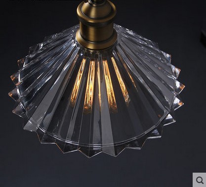 60w retro loft industrial lamps pendant light with galss lampshade ,lamparas industrial edison lamp