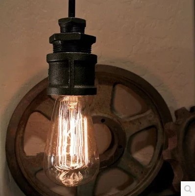 60w retro loft style water pipe vintage industrial pendant lights fixtures with edison bulbs ,lamparas vintage colgantes