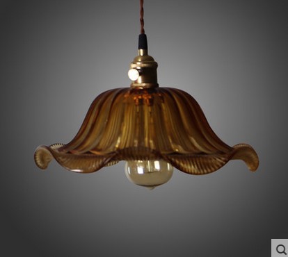 country loft style pendant light vintage industrial lamp with glass lampshade edison lighting ,lustres de sala teto pendente - Click Image to Close