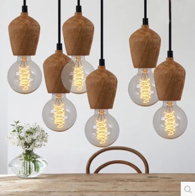 mutto retro loft style industrial vintage lamp pendant lights fixtures wood lamp,pendente de teto