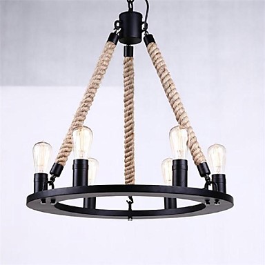 retro country loft style edison vintage industrial pendant light lamp with 6 lights for dinning room