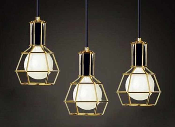 retro loft style industrial lamp vintage pendant light fixtures with metal cages,lustre para sala