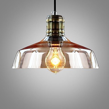 simple loft style vintage industrial pendant lights lamp with glass lampshade