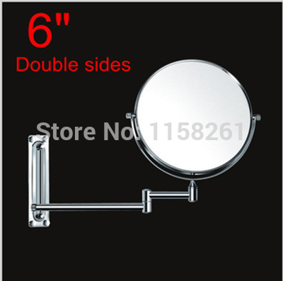 6"bathroom accessories bath make up mirror double side 3 x to 1 x magnifying mirror wall mount mirror hsy-1106