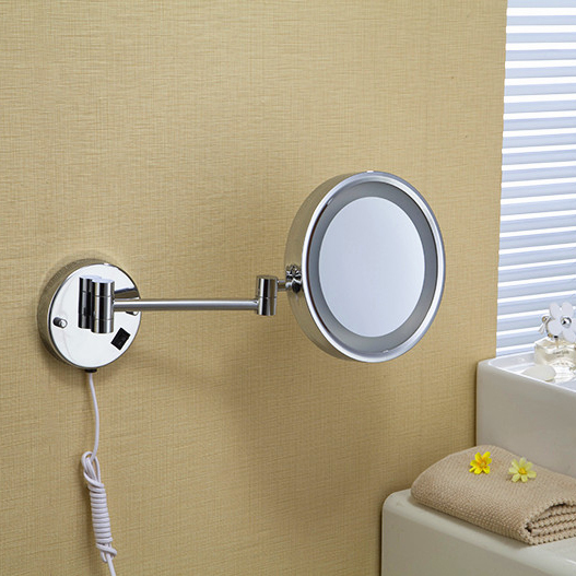 8"wall mounted round one side bathroom mirror led makeup cosmetic mirror lady's private mirror 1238