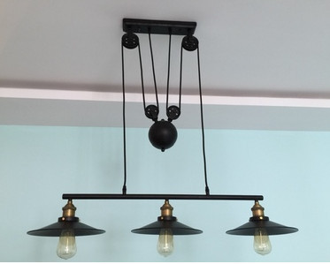 3-arm vintage american country loft edison lifting industrial pulley pendant lights adjustable wire lamps bar decor lighting