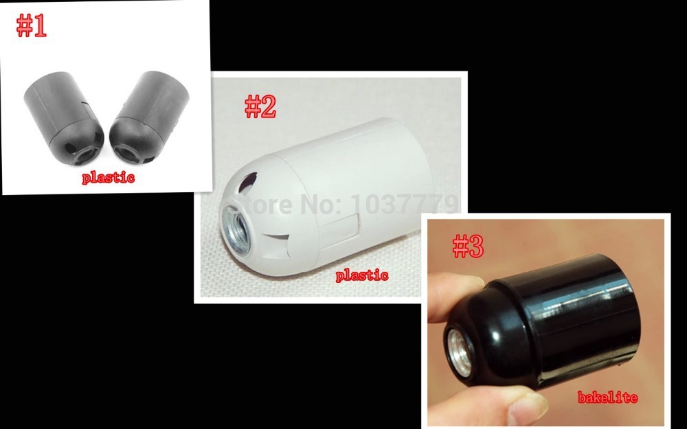 to usa by ups plastic sockets white/black color -selling e27 lighting accessories vintage pendant holders