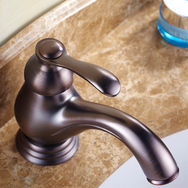 modern style faucet deck mounted single handle copper bathroom basin sink mixer tap oil rubbed bronze faucet r1025c