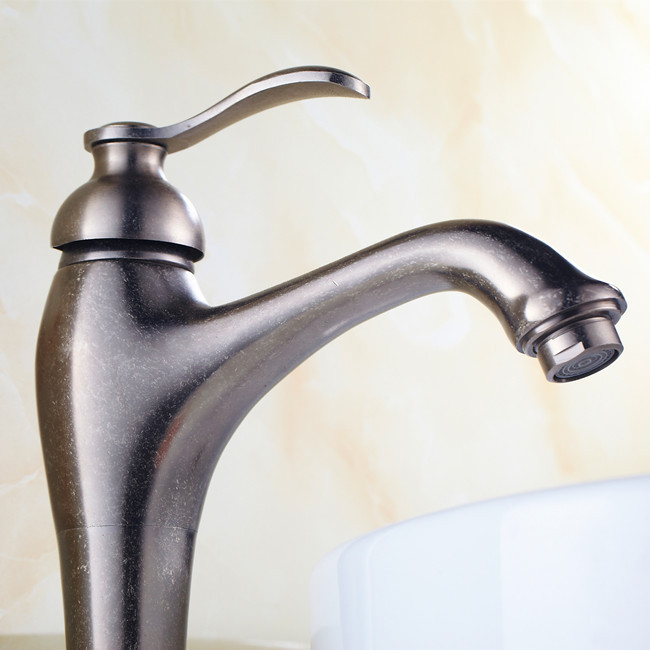 new design brass single handle basin mixer antique silver brass basin faucet y103a