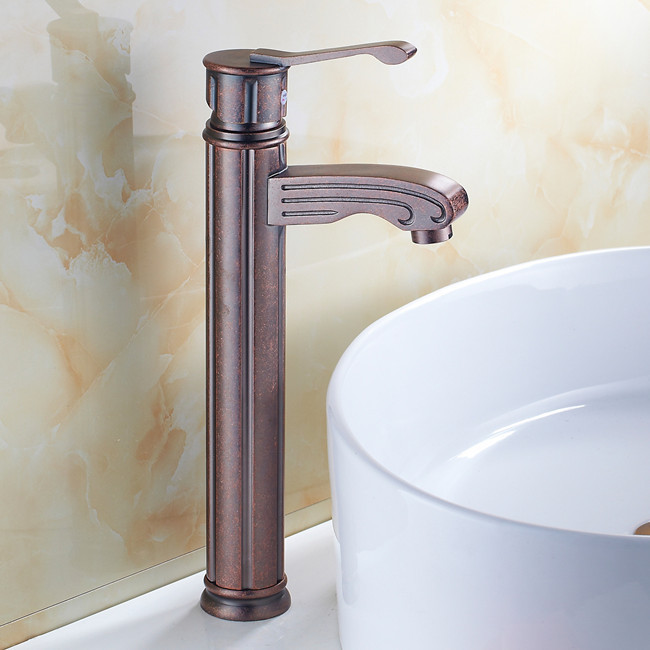 new luxury brass antique faucet single handle and cold fashion red bronze bathroom taps basin bathroom faucet h1603a