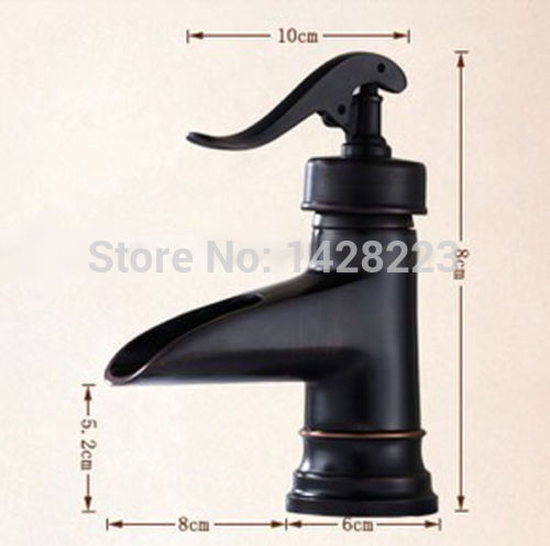classical oil rubbed bronze deck mounted waterfall bathroom basin mixer tap faucet single hole and cold water