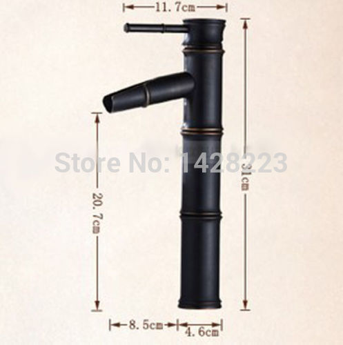 modern bamboo shape bathroom vessel faucet mixer tap oil rubbed bronze waterfall basin sink faucet