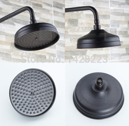 oil rubbed bronze bathroom brass 8" rain shower head shower set faucet single handle bath shower mixer tap