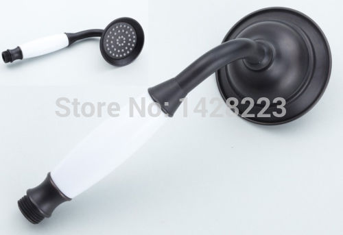 oil rubbed bronze finished good-quality wall mounted shower tub mixer faucet set with 8" rainfall shower head + hand shower