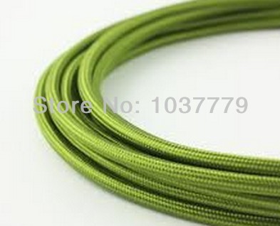 12meters/lot light green color textile cable fabric wire vintage power cord