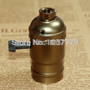 16pcs -selling aluminum e27 lamp holders with knob switch in bronze color