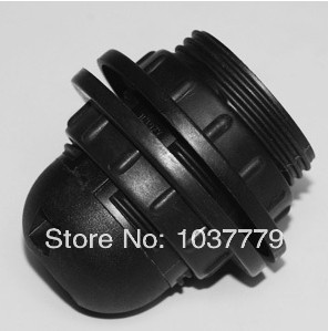 2-rings black plastic lamp holders with full spiral pattern bases