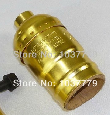 200pcs/lot -selling shining gold aluminum lamp holders e27 bases