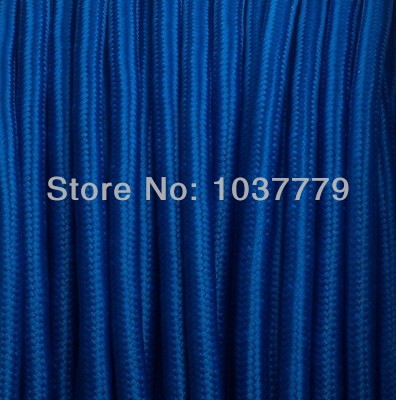 30meters/lot dark blue color vintage twist textile cable double-pole cord with fabric cover