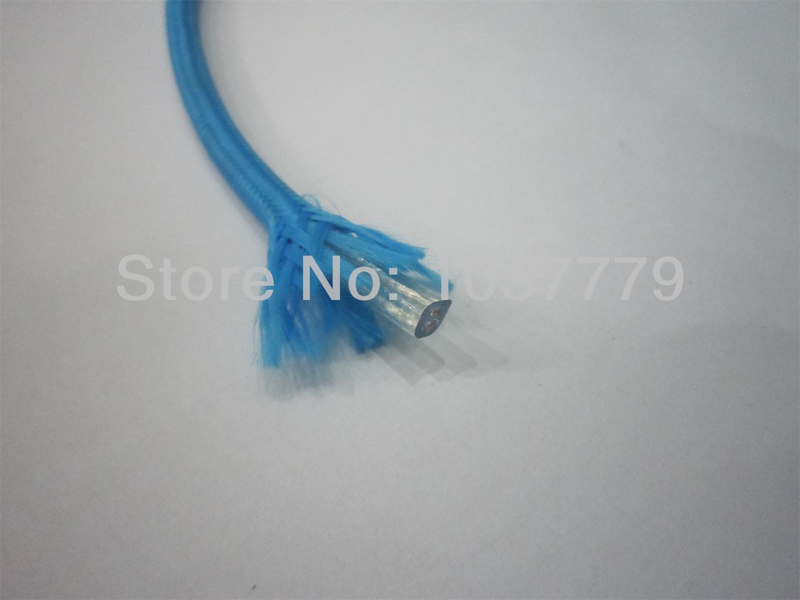 5meter/lot sky blue color vintage fabric cable textile power cord