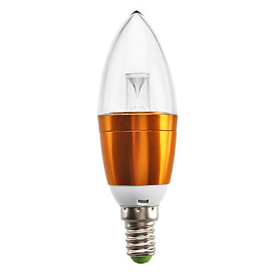 5pcs/lot e14 led candle bulb lamp e14 1w ac110-240v white/warm white light golden shell