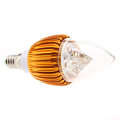 5pcs/lot e14 led candle bulb lamp e14 4w ac110-240v white/warm white light golden shell