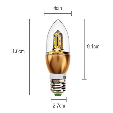 6pcs/lot e27 led candle light lamps bulb 4w 32x3014 ac110/220v warm white/white