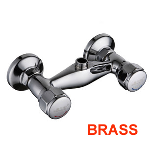 dual hole dual handle bathroom brass shower tap faucet
