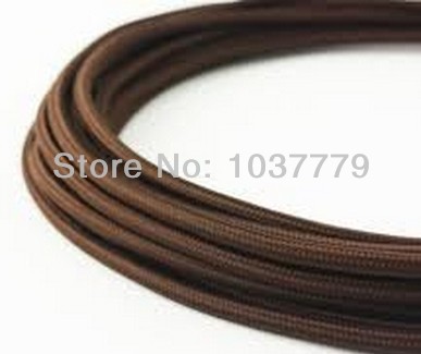 in stock 2 x 0.75mm2 fabric power cord in coffee color 20meters/lot textile fabric cable