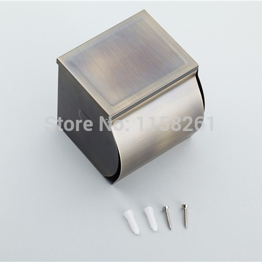 antique stainless steel wall mounted waterproof paper box 1 bathroom toilet tissue holder square style accessories kh-8684