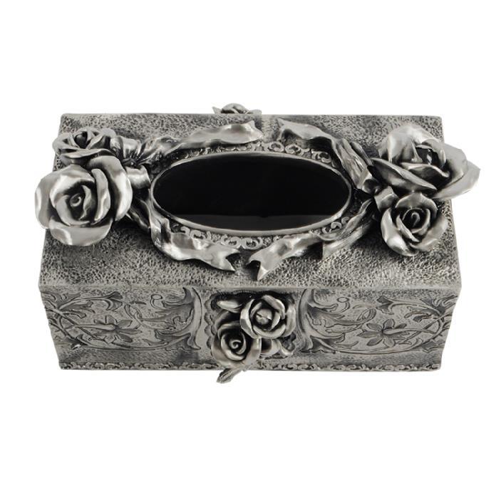 daily use tissue box ancient tin color rose exquisite pumping paper box table napkin paper box mb-0091k