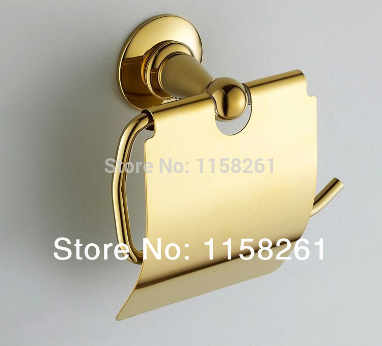 golden finish paper holder/roll holder/tissue holder,brass construction bathroom accessories /sets furniture st-3196