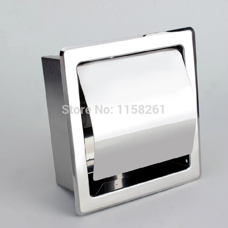 ! modern square polished chrome stainless steel bathroom toilet paper holder tissue box wall mounted bk6806-13