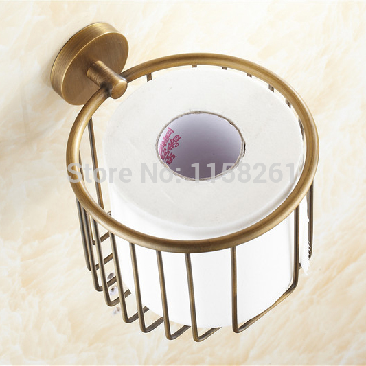 new euro style whole and retail bronze bath brass toilet paper holder roll holder cosmetic shower storage kh-8682