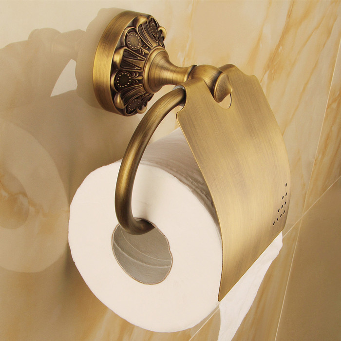retro style antique bronze solid brass toilet tissue paper holder wall mounted paper box bathroom accessories 6010f
